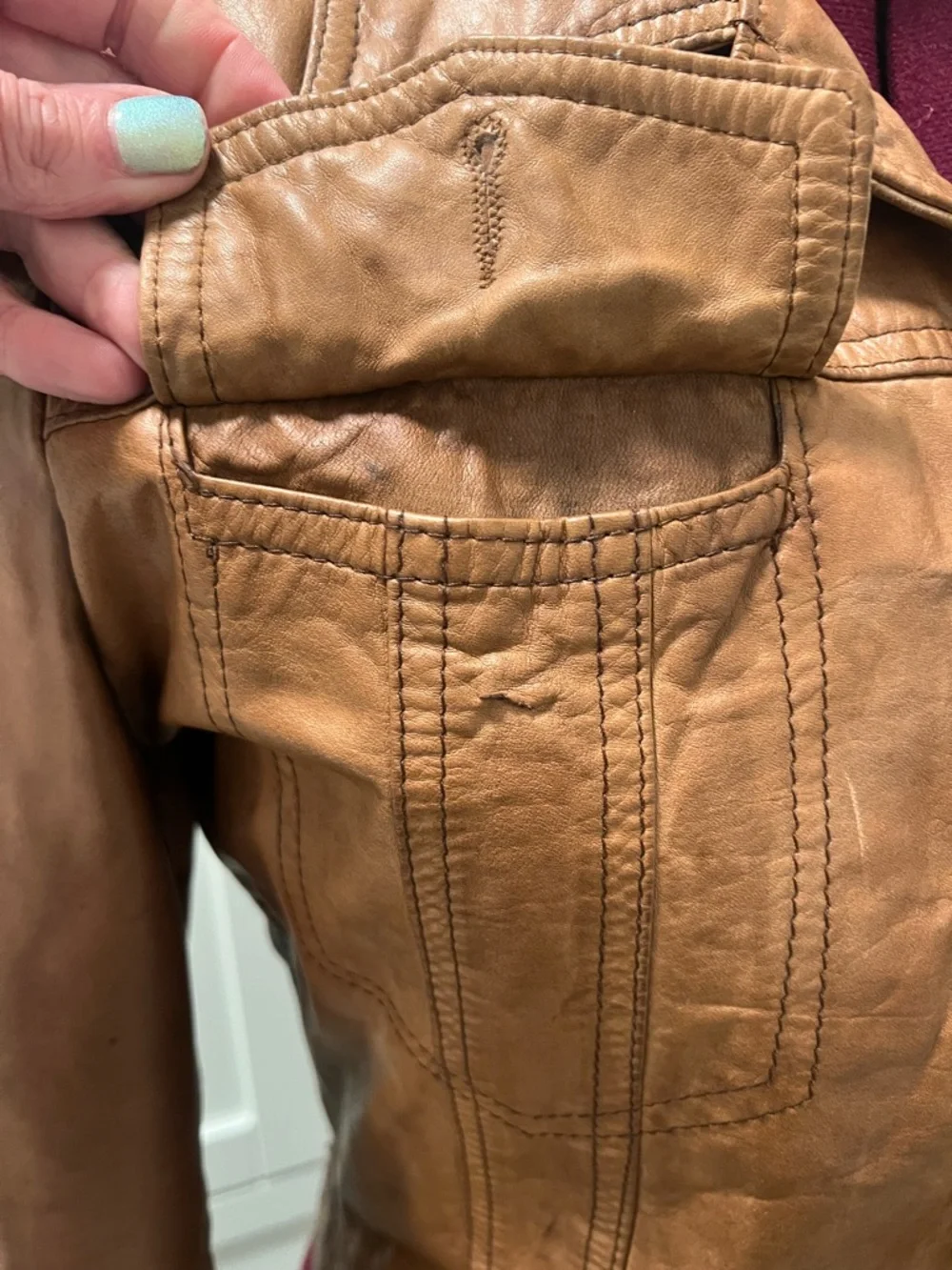 Vintage 1970s BLACK SHEEP 100% Genuine Leather Tailored Canada Moto Jacket Small - Picture 13 of 16